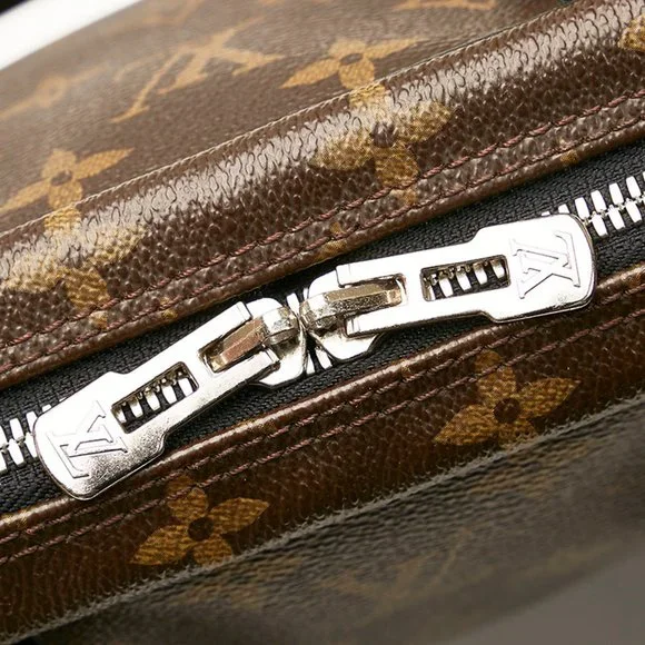 Louis Vuitton Monogram Macassar Porte Document Voyage Bag M40225 Brown Black ... - Picture 5 of 10